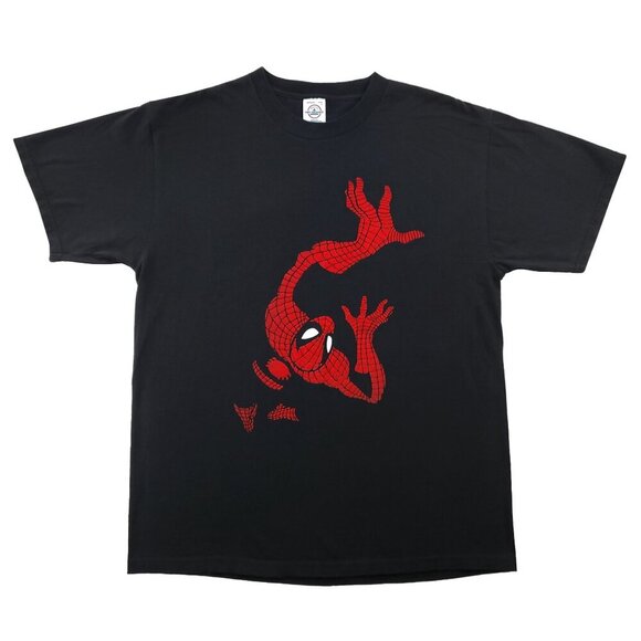 Spider-Man Vintage T-Shirt Felt 90s Marvel Comics Delta Cotton Large - Picture 1 of 12